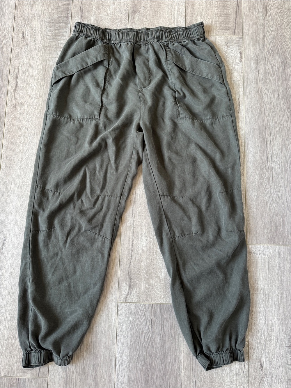 Vuori Trestles Twill Jogger Pants Kale Green Lyocell Linen Utility Joggers Large - Picture 3 of 7